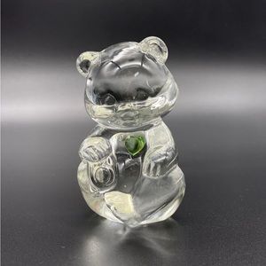 Fenton Art Glass Crystal Birthstone Bear August Peridot